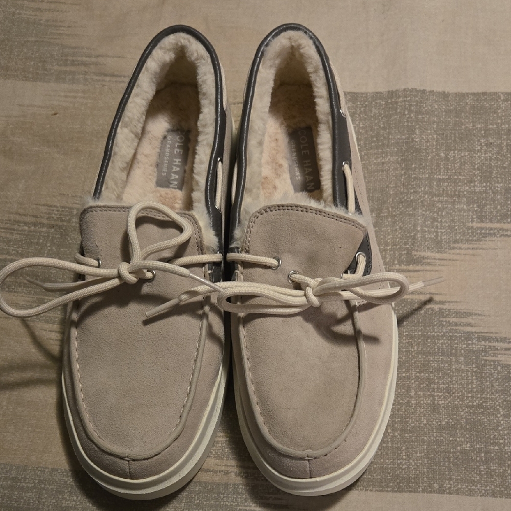 Cole Haan Women's Tan Suede Boat Shoes